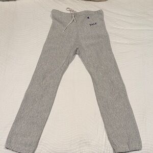 VINTAGE 80s YALE Champion Reverse Weave Gusset Warm up Sweats Heather Grey M